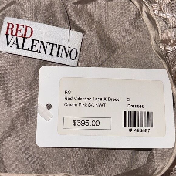 NWT Red Valentino Pink Ribbon Mesh A-Line Dress Size 2 Pink Blush - Picture 13 of 15